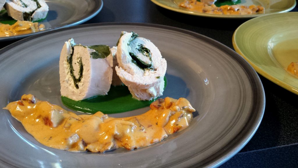Roulé de dinde fromage frais et épinard