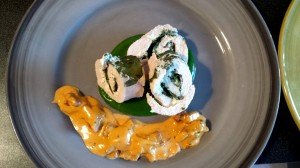 Roulé de dinde fromage frais et épinard