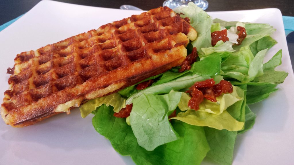 Gaufre salée bacon fromage