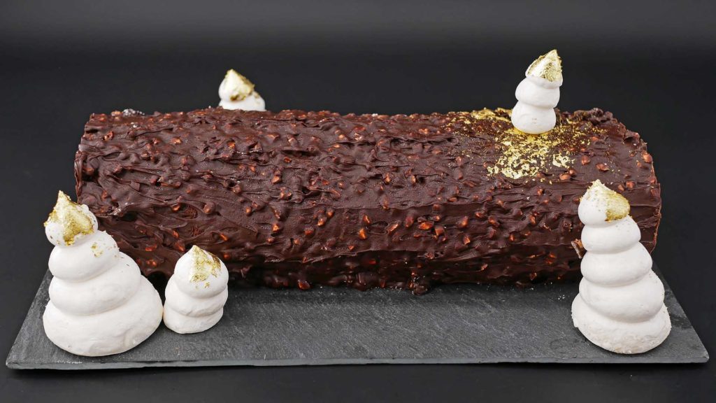 Bûche chocolat et praliné café