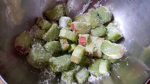Rhubarbe marinée pour crème d'amande