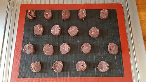 Sablés chocolat - la cuisson